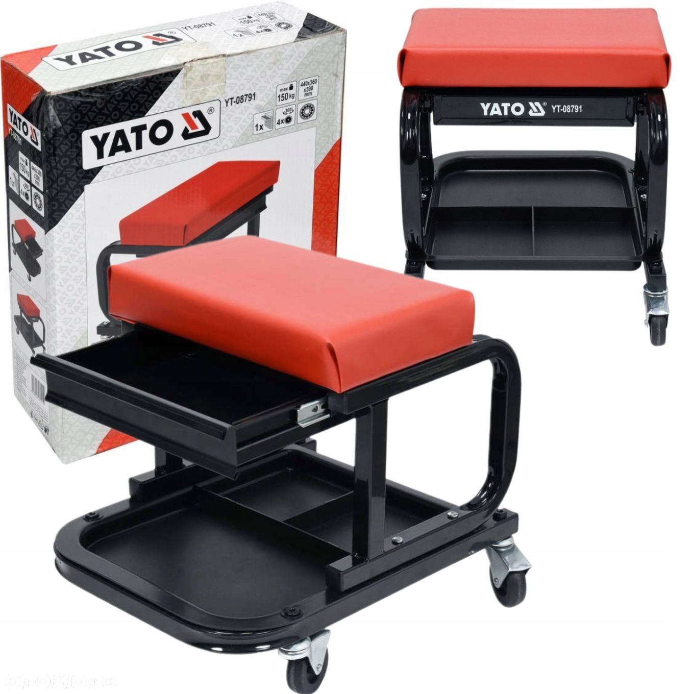 YATO TABORET WARSZTATOWY Z SZUFLADĄ NA KÓŁKACH OBITY WINYLEM YT-08791 - 9