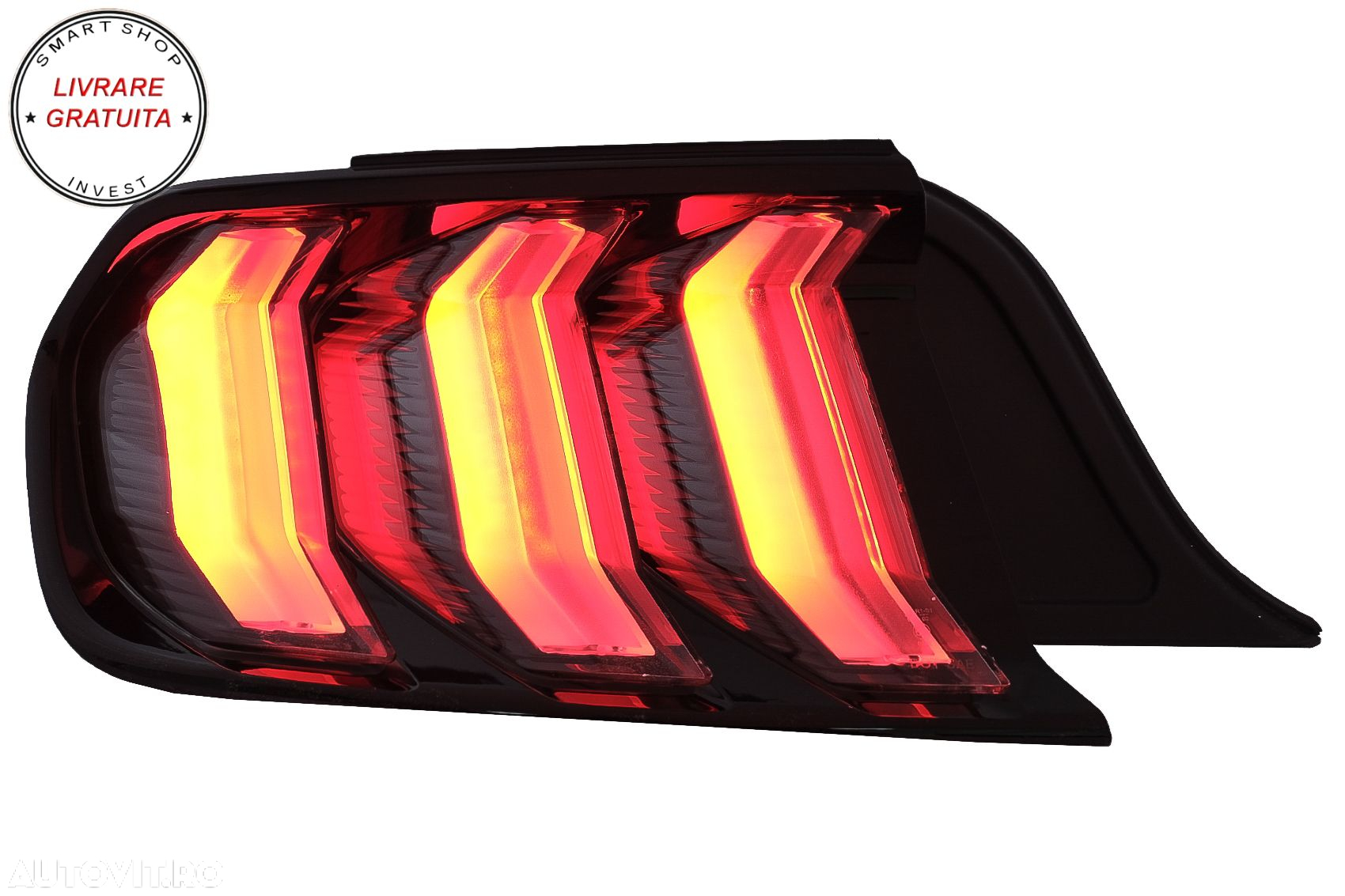 Stopuri Full LED compatibile cu Ford Mustang VI S550 (2015-2019) Fumuriu Clar Semn- livrare gratuita - 11