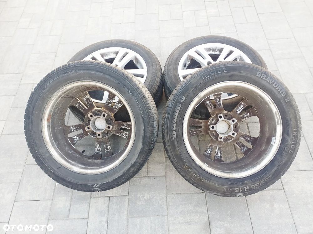 FELGI Z OPONAMI KOŁA ALUMINIOWE FLW VW SHARAN I R16 5X112 ET38 57,1 mm OPONY BRAVURIS 2 R16 205/55 LATO NR13 - 10