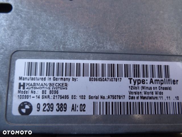 WZMACNIACZ SYSTEMU HIFI BMW 5 F10 F11 9239389 - 2