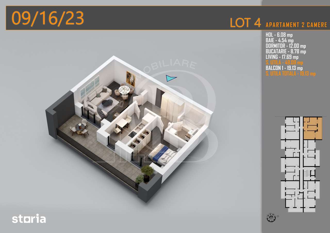Interior view of Apartament 2 bedroom in Drumul Gura Ariesului