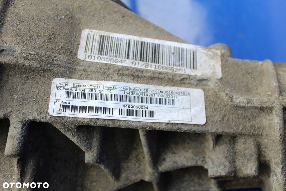 Dyfer dyferencjał 3,45 Mercedes ML300 W164 X164 3.5 cdi przebieg 152t/km - 16