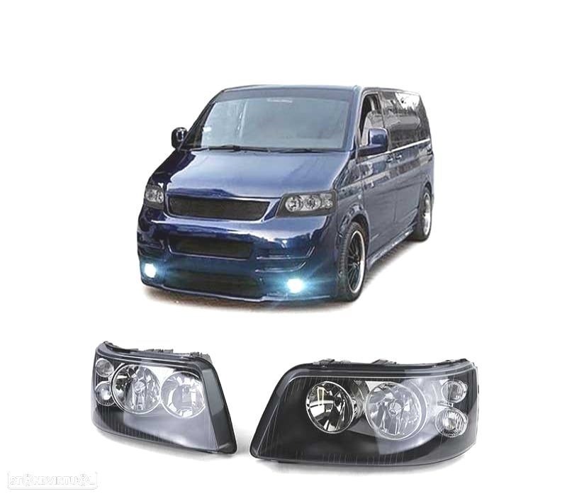 FARÓIS VOLKSWAGEN VW T5 05-09 FUNDO PRETO - 1