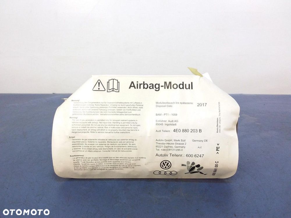 AUDI A8 D3 AIRBAG PODUSZKA PASAŻERA 4E0880203B - 1
