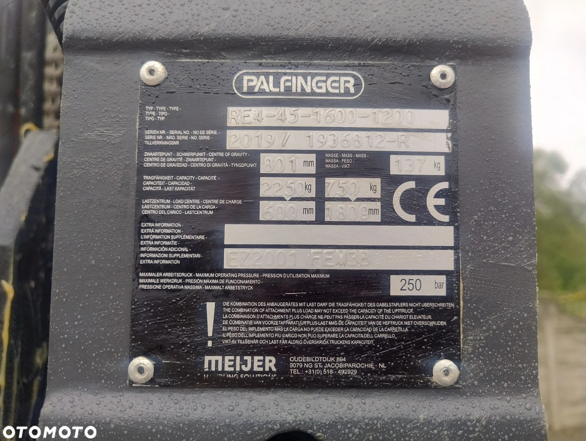 Palfinger Wózek widłowy Palfinger F3 253 PX - 19
