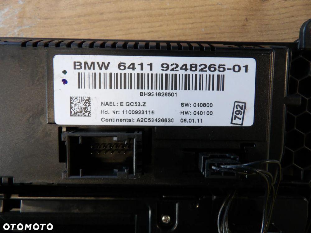 BMW - F25 , X3 - PANEL STEROWANIA , KLIMATYZACJI - 9248265 - 2