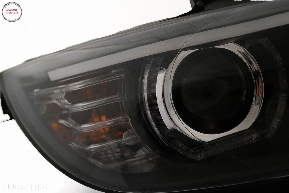 Faruri Xenon Angel Eyes BMW Seria 3 E92 E93 (2006-2010) 3D Negru- livrare gratuita - 8