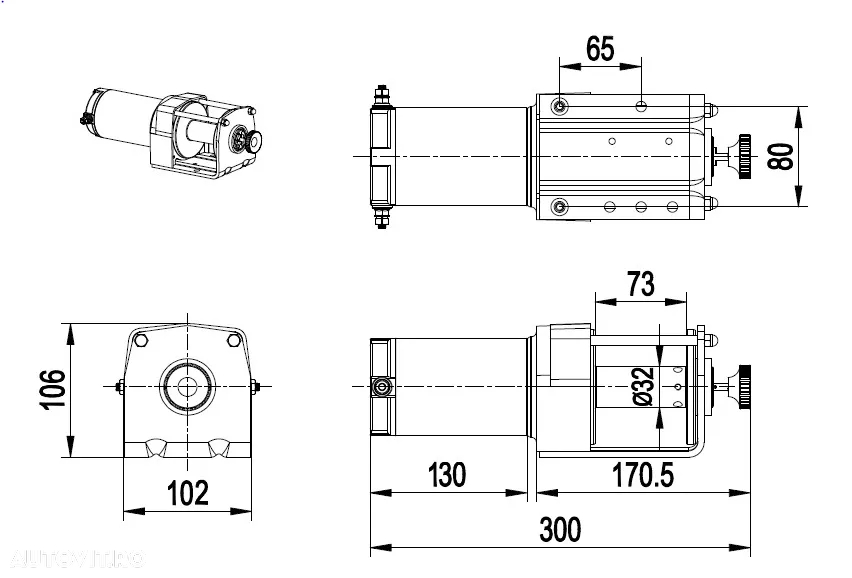 Troliu HUSAR WINCH 3000 Lbs (trage 1361 Kg) - 4
