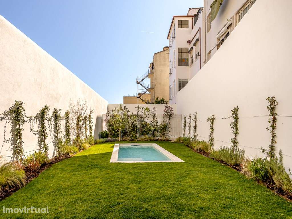 Apartamento T2 duplex com jardim, piscina e vista Rio, na Lapa - Grande imagem: 5/52