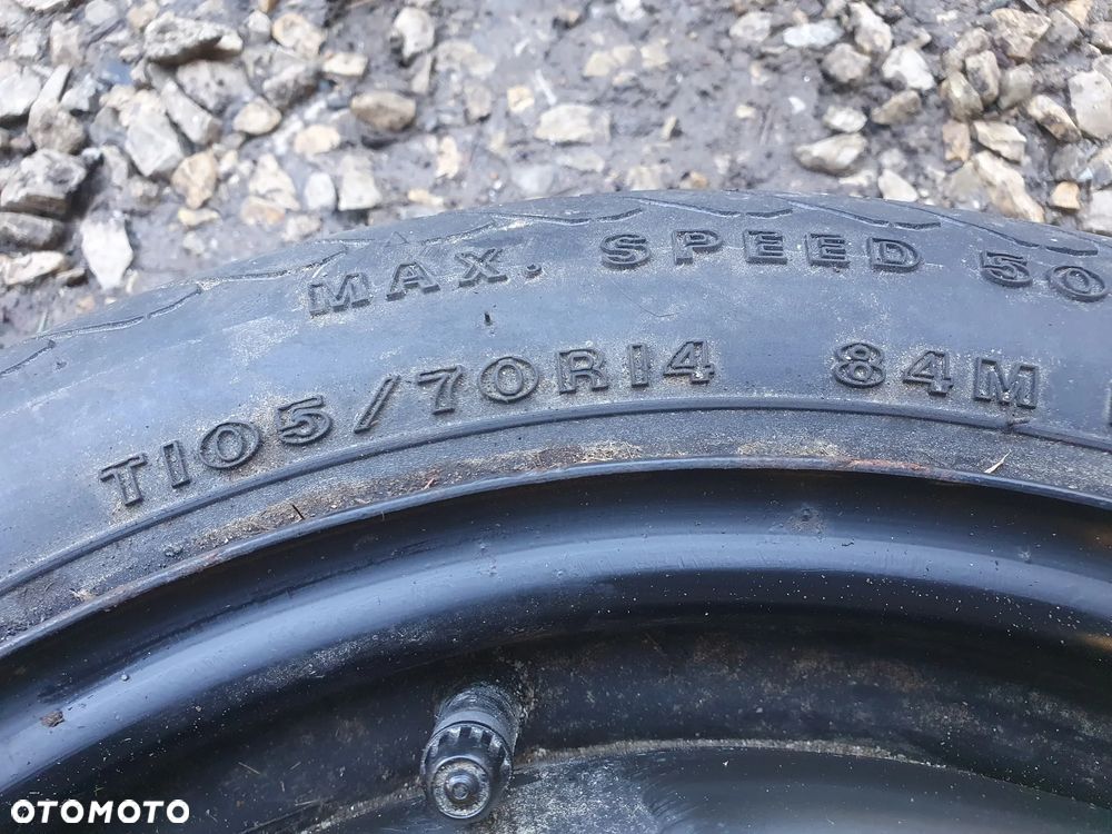 VW SEAT KOŁO DOJAZDOWE 14 4x100 3.5J ET38 ORYGINALNA FELGA 1L0601025D DOJAZDÓWKA ZAPASOWE 14" 105/70/R14 POSIADAM 4 SZT - 4