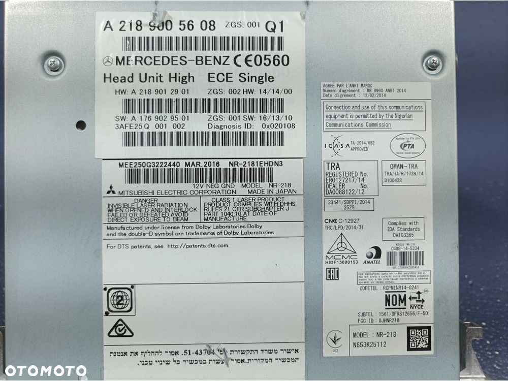 MERCEDES CLS W218 LIFT RADIO ODTWARZACZ CD A2189005608 - 5
