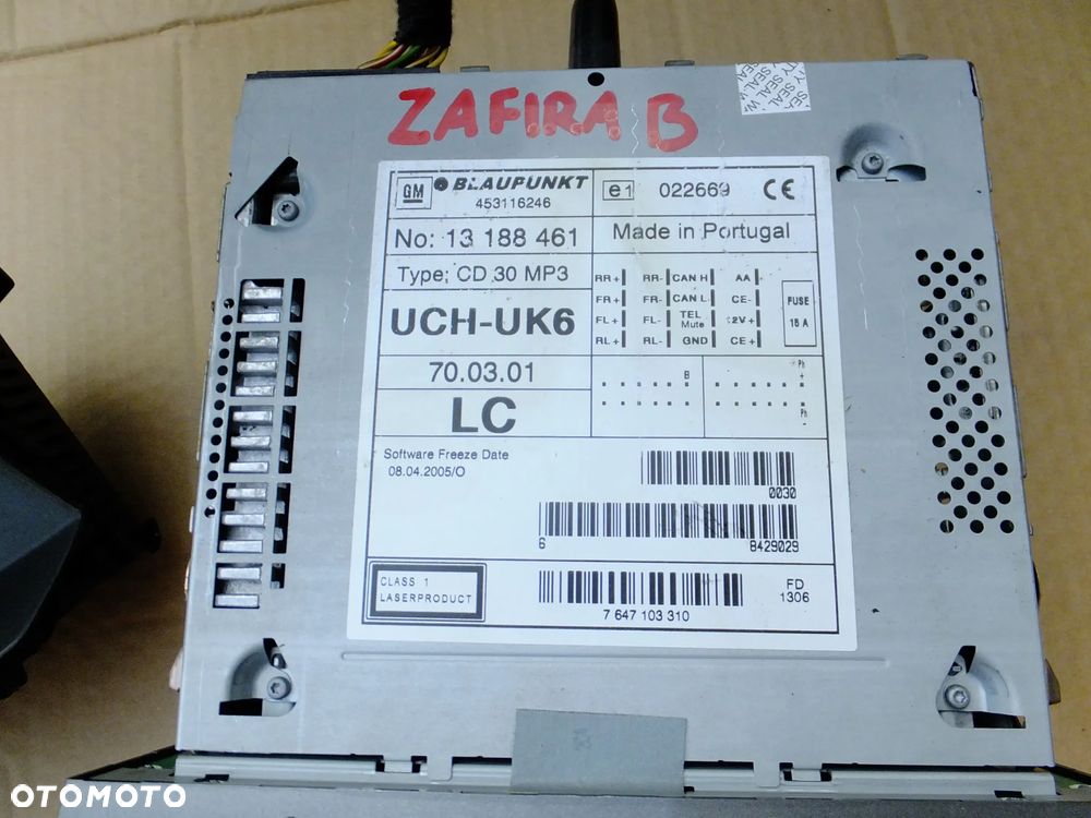 radio cd mp3 wyświetlacz opel zafira b 13188461 13208089 - 3
