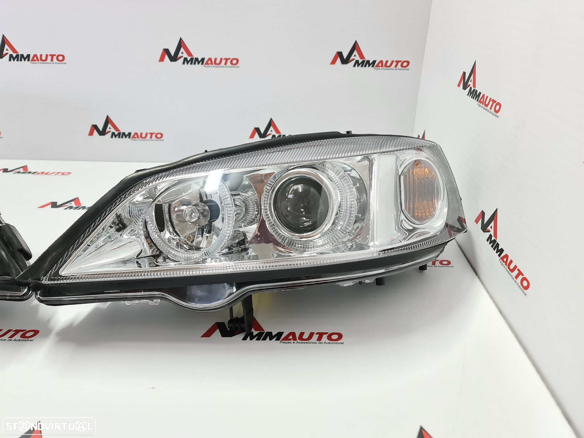 Faróis Angel Eyes Opel Astra G Fundo Cristal - 4