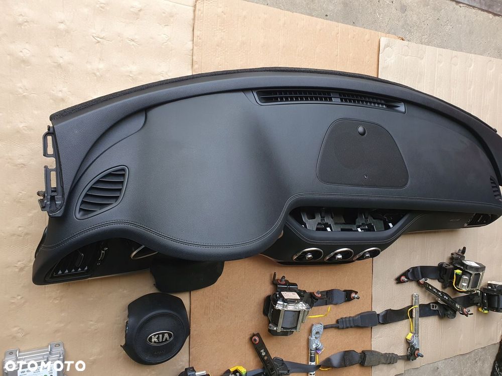 KIA STINGER DESKA KONSOLA AIRBAG KIEROWCY PASAŻERA ORYGINAŁ KOMPLET PASY - 2