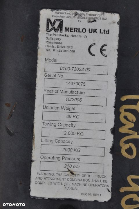 ZACZEP HAK HYDRAULICZNY MERLO 40.7 14670075 - 2