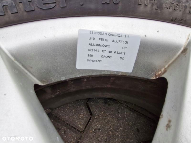 qashqai 1 i j10 felgi aluminiowe alufelgi 16 cali 5x114.3 et40 6.5jx16 - 2