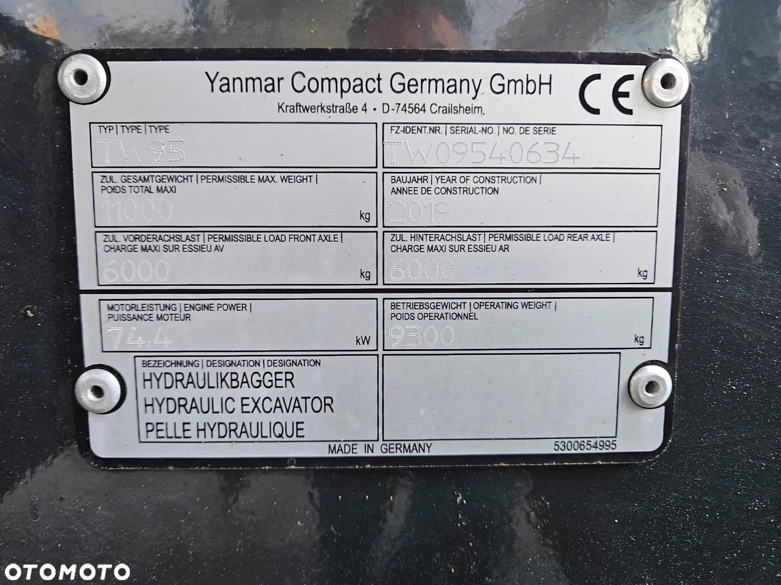 Schaeff KOPARKA KOŁOWA SCHAEFF TW95 TW 95 110 85  TEREX YANMAR 2019R 5000 MTG - 27