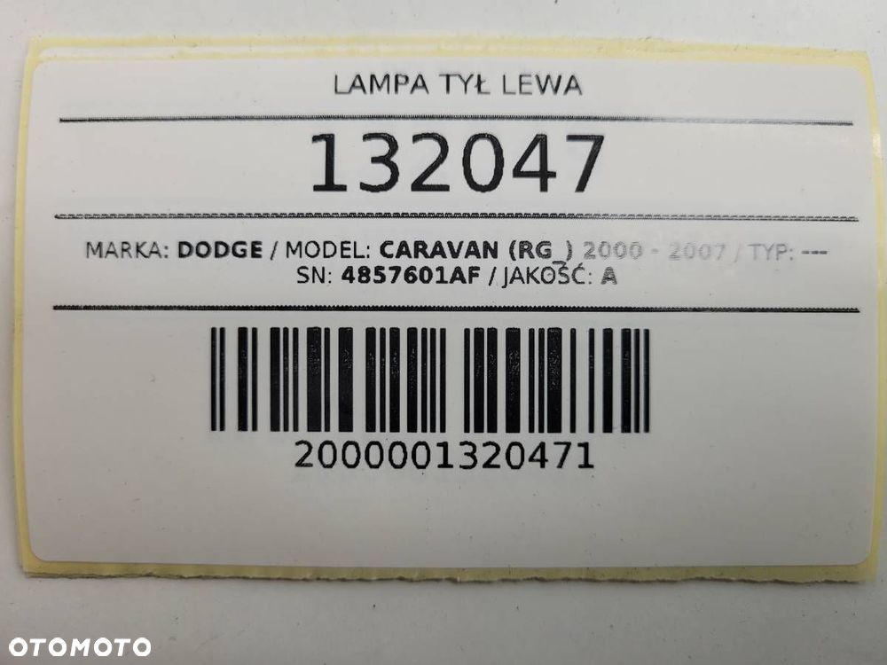 LAMPA TYŁ TYLNA LEWA W BŁOTNIK DODGE CARAVAN VI VOYAGRER EU - 9