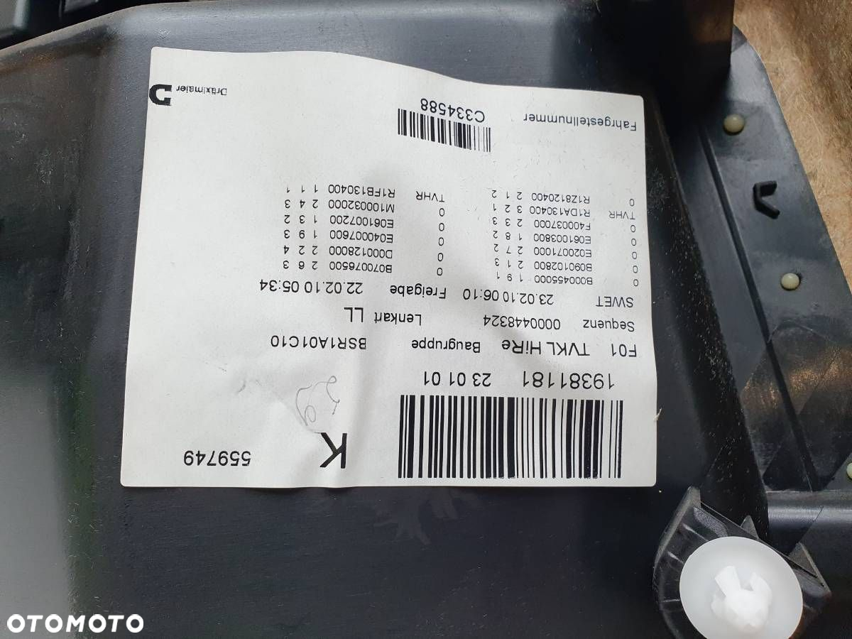 BOCZEK DRZWI PRAWY TYŁ BMW F01 TAPICERKA CZARNY - 5