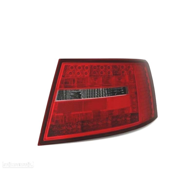 FAROLINS TRASEIROS LED AUDI A6 4F 04-08 VERMELHO ESCURECIDO - 4