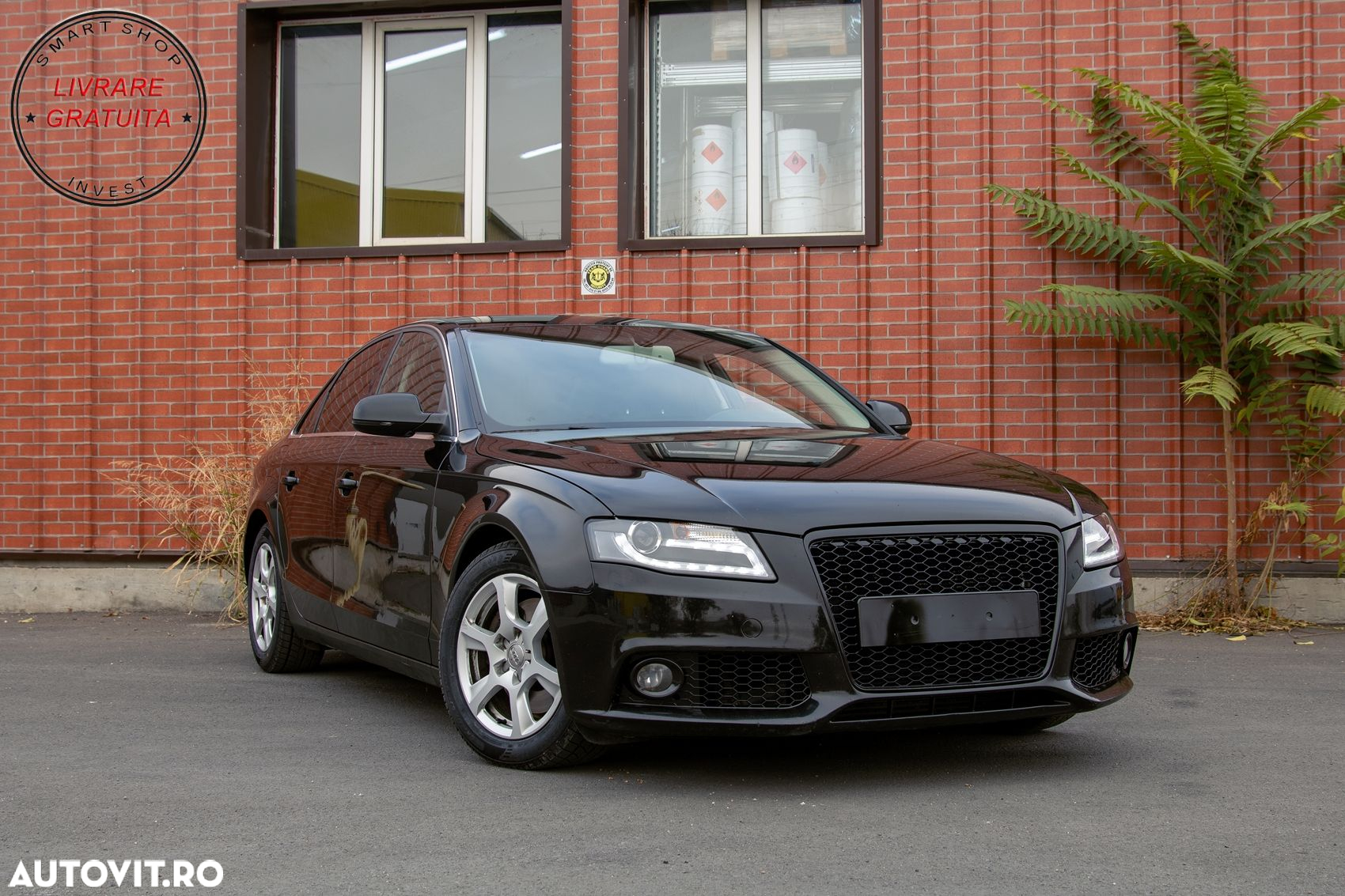 Grila Centrala Fara Emblema Audi A4 B8 (2007-2012) RS Design Negru Lucios- livrare gratuita - 6