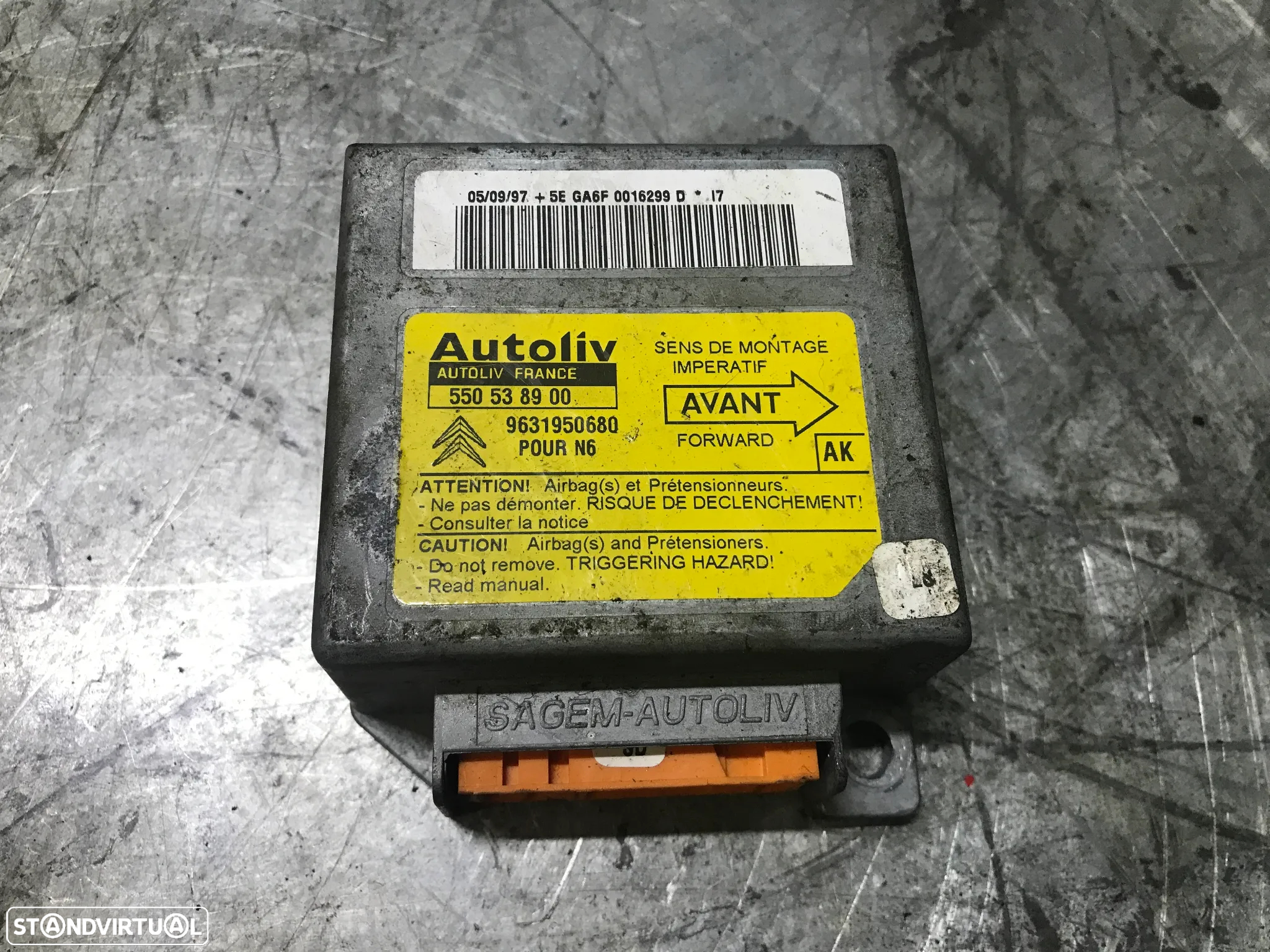 CENTRALINA DO AIRBAG CITROEN XSARA 9631950680 550538900 - 2