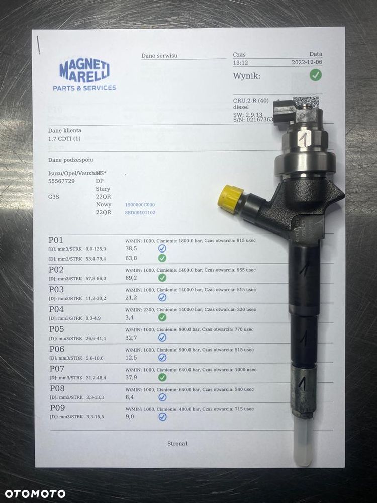 WTRYSKIWACZ TEST 1.7 CDTI 55567729 WTRYSK SPRAWDZONE IMA OPEL MOKKA ASTRA MERIVA ZAFIRA - 3