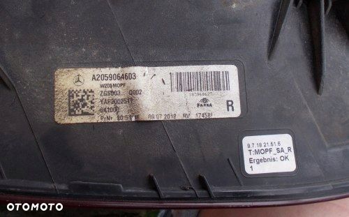 MERCEDES C KLASA W205 LIFT SEDAN LAMPA PRAWA TYLNA ORYGINAŁ 2059064603 - 3