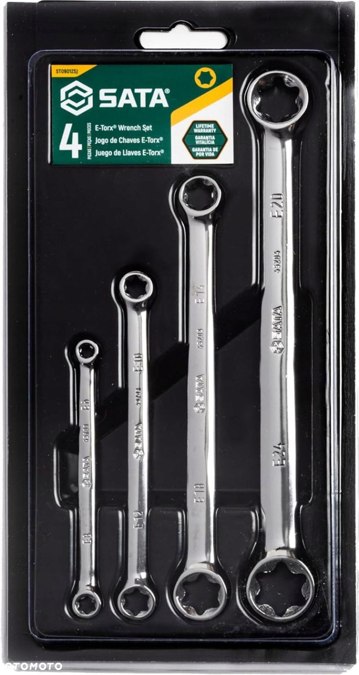 SATA ZESTAW 4 KLUCZY OCZKOWYCH E-TORX DWUSTRONNYCH WKŁAD SZUFLADY ST09012SJ - 5