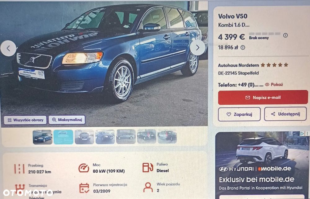 Volvo V50 1.6D DRIVe Momentum - 40