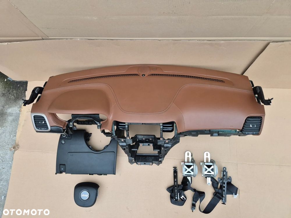 KONSOLA DESKA PODUSZKI PASY  KOMPLET JEEP GRAND CHEROKEE WK2 2012-2015 BRĄZOWA - 5