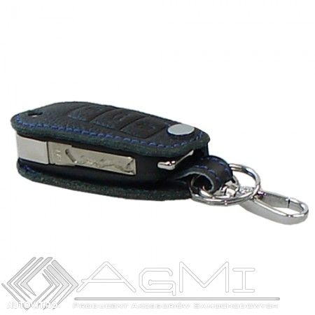 Husa cheie din piele pentru Audi A2 A3 A4 A5 A8, cusatura neagra, pentru cheie cu 3 butoane - 3