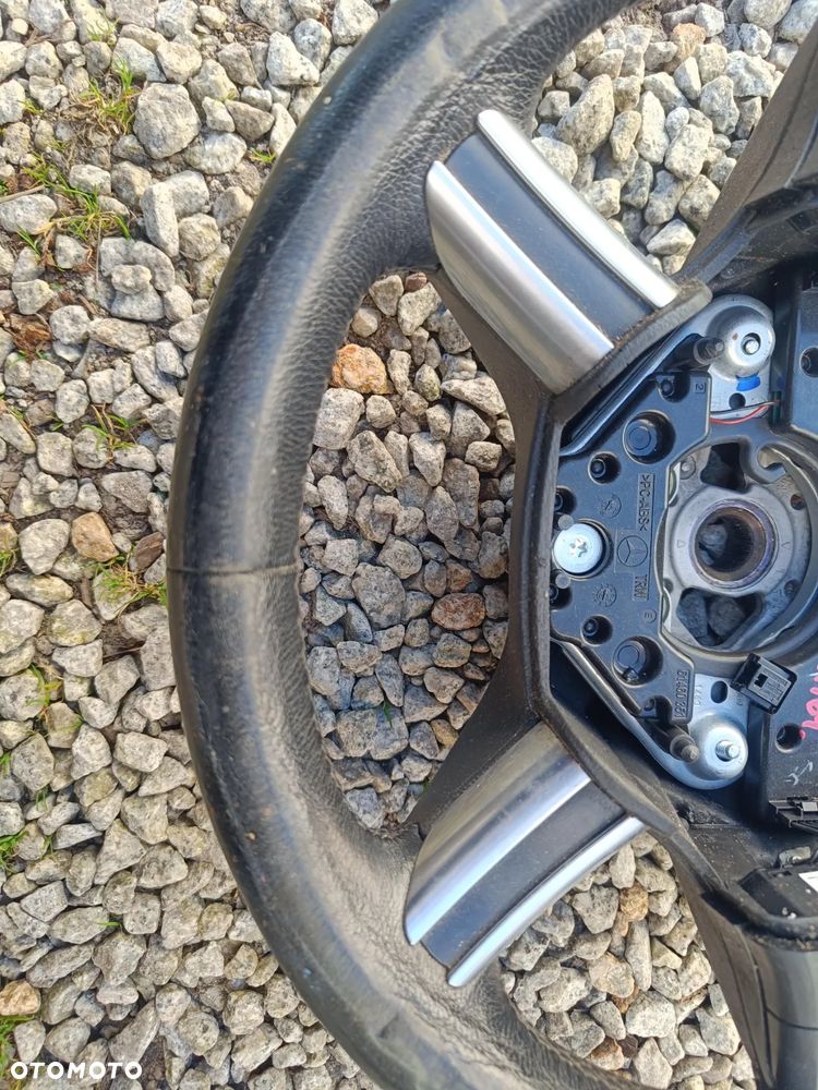 MERCEDES W164 ML X164 GL W251 KIEROWNICA CZARNA SKÓRZANA ŁOPATKI - 2