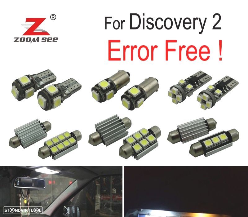 KIT COMPLETO 17 LÂMPADAS LED INTERIOR LAND ROVER DISCOVERY 2 98-04 - 1