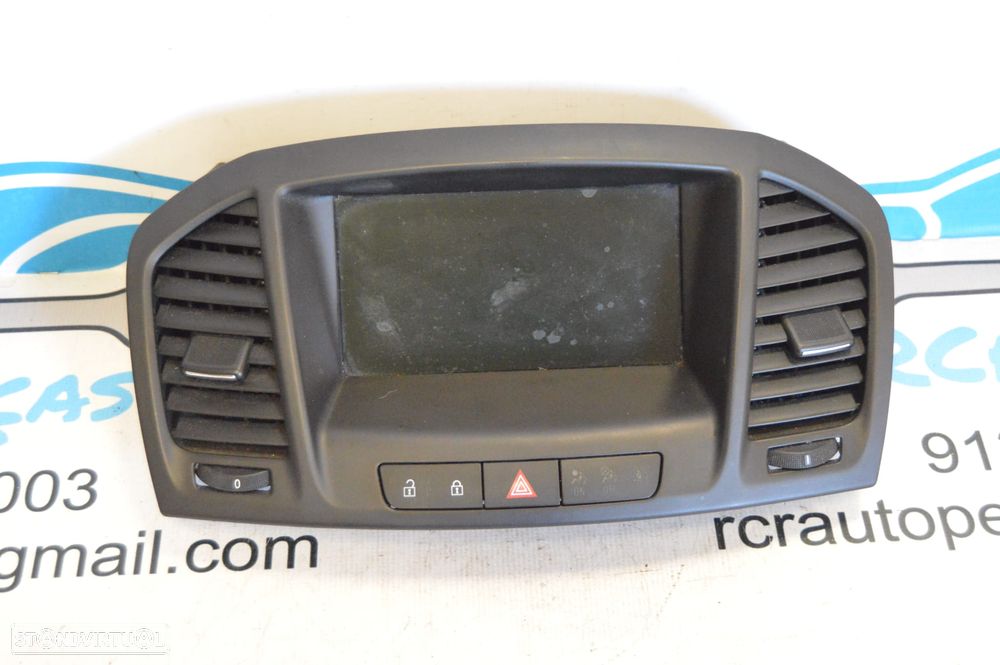 CONSOLA CENTRAL DISPLAY ECRA PLASMA MULTIMEDIA COMANDOS PAINEL CONTROLO RELOGIO RADIO CLIMATRONIC NAVIGATOR GPS BOTÃO LUZ LUZES EMERGENCIA 4 QUATRO PISCAS PISCA URGENCIA FECHO CENTRAL TABLIER 20935346 14799430 652508805 OPEL INSIGNIA A G09 TOURER 2.0 CDTI 130CV A20DT - 3