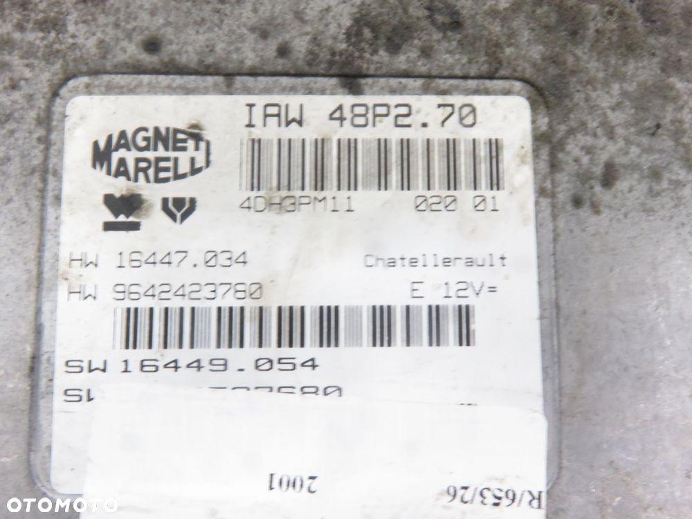 STEROWNIK PEUGEOT 206 1.1 i - HFX (TU1JP) IAW48P270 16447034 9642423780 - 3