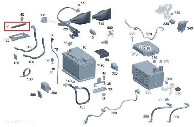 MERCEDES VITO W447 W639 Mocowanie metalowe akumulatora - 2