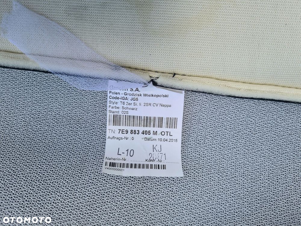 VW T6 materiał tapicerka fotel dwójka SKAJA NAPPA 7E9883405M - 4