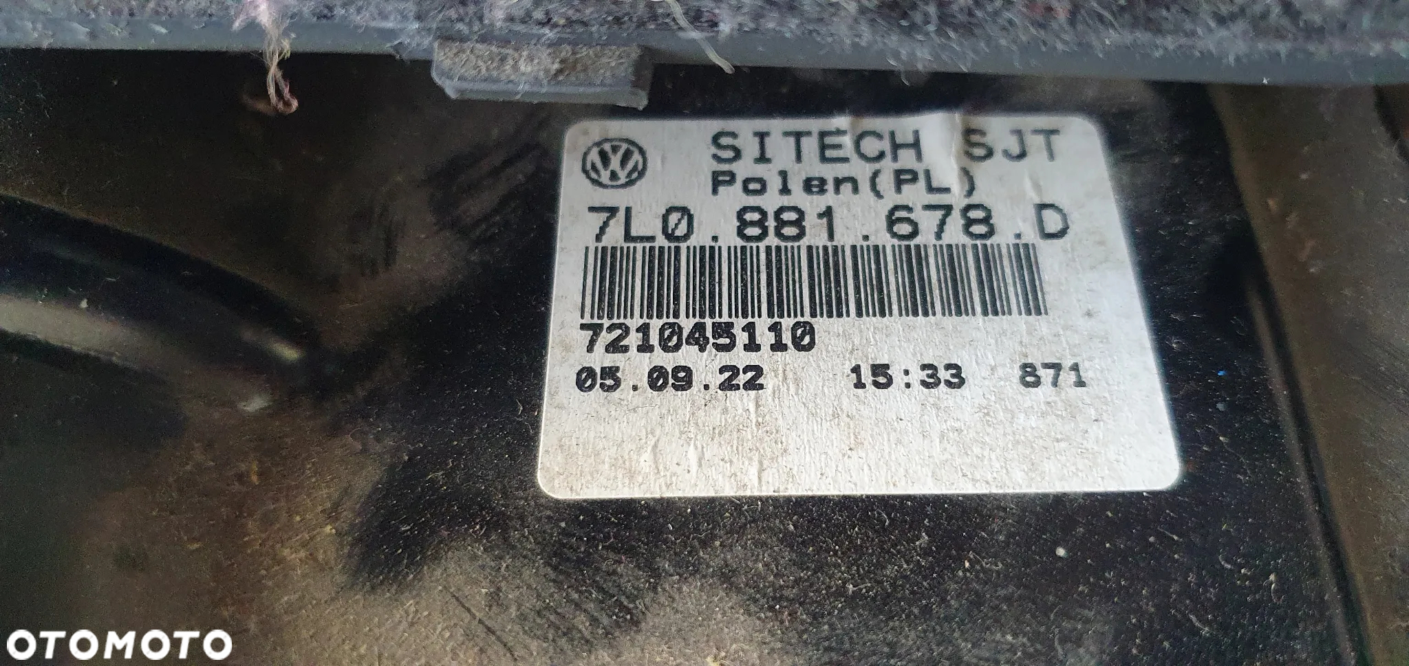 Podstawa mocowanie fotela siedzenia pasażera prawy przód VW Touareg 7L0881678D - 4