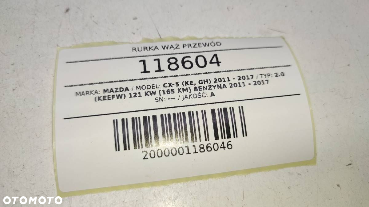 WĄŻ RURA PRZEWÓD WODY MAZDA CX-5 I 2.0B 2016 - 4