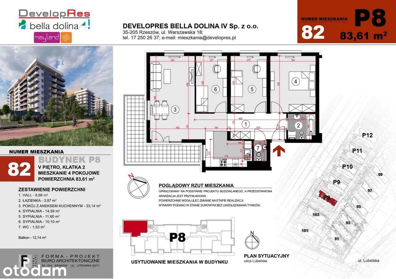 4-pokoje | duży balkon | 83,61m2 | P8-82
