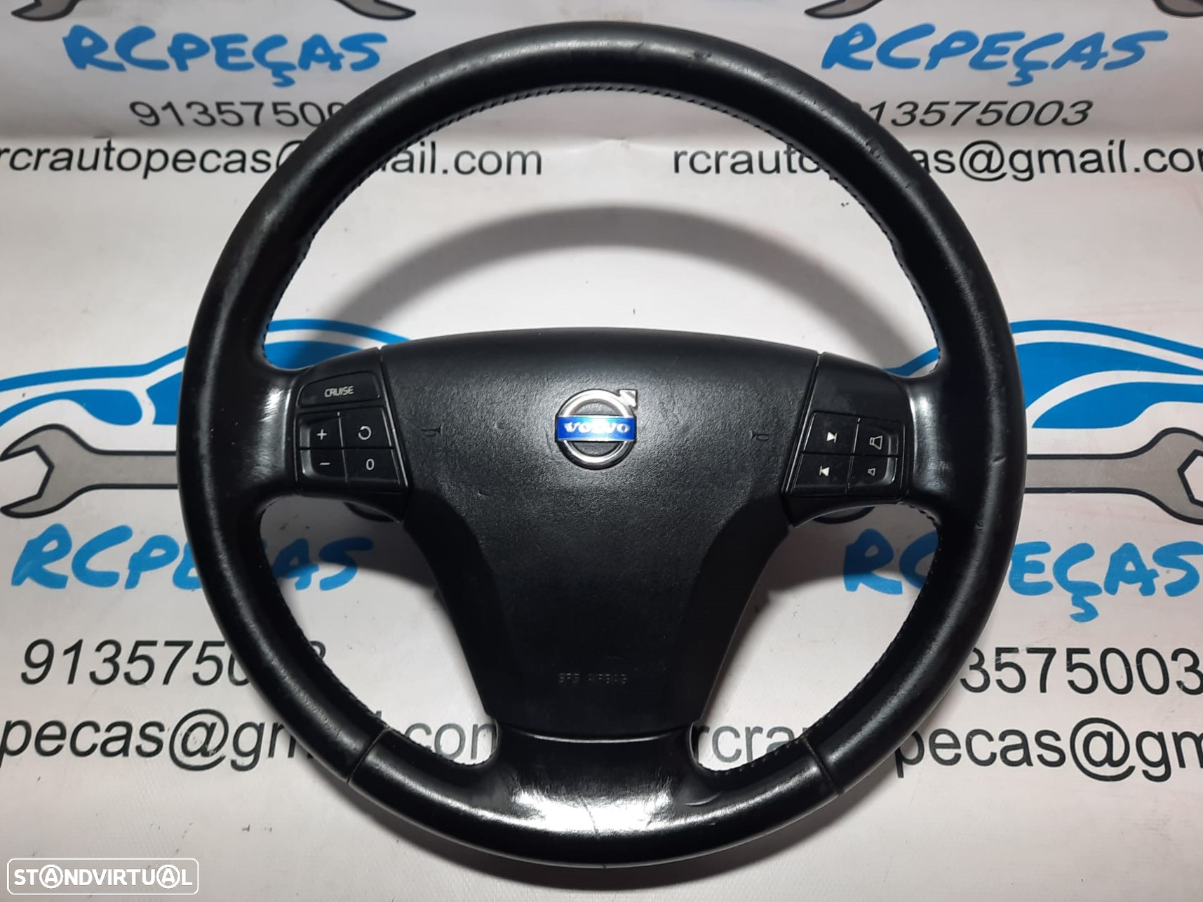 VOLANTE GUIADOR COMPLETO VOLVO PELE COMANDOS MULTIFUNÇÕES AIRBAG PV55150060 55150060 SV55150001 55150001 VOLVO V50 545 FASE II 2 2.0D 136CV D4204T - 7