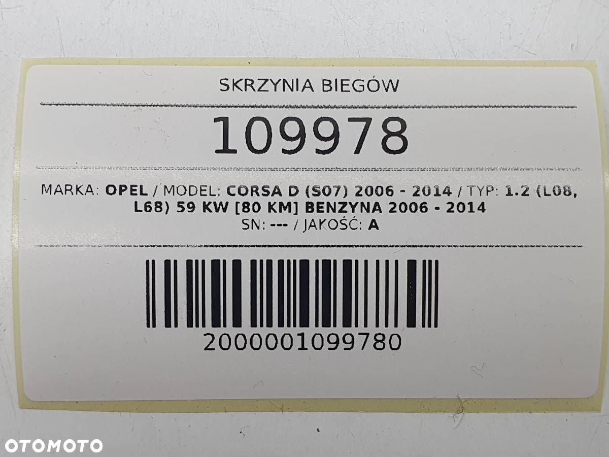 SKRZYNIA BIEGÓW AUTOMATYCZNA 1.2 OPEL CORSA D F13 F13MW418 - 11