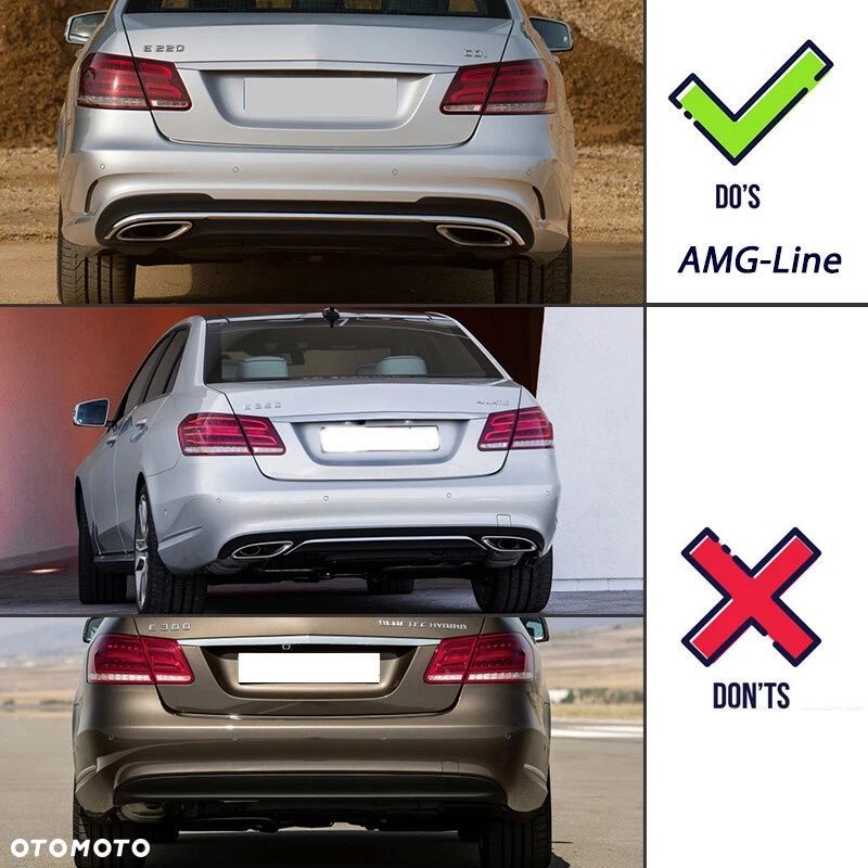 Dyfuzor Tylny Mercedes W212 Dokładka Tylna 13/16 AMG Czarny Połysk - 3