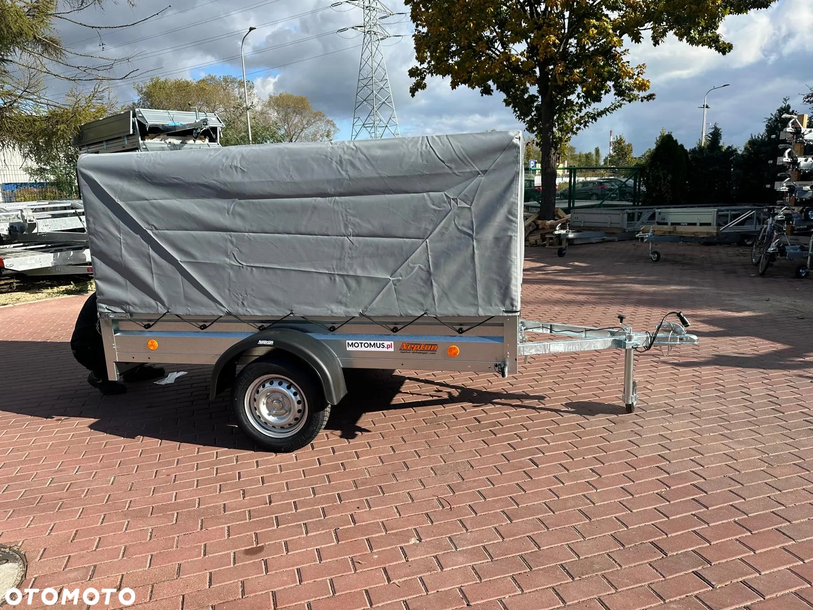 Neptun Przyczepa Neptun N7-236 PTW 236x129x30 + stelaż i plandeka H80 cm DMC 750 kg 1 osiowa funkcja uchyłu - 4