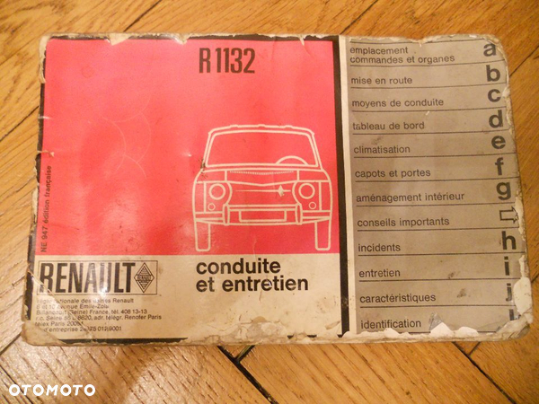 RENAULT 11, 1132, MAJOR 1969 r. INSTRUKCJA Instrukcja Obsługi