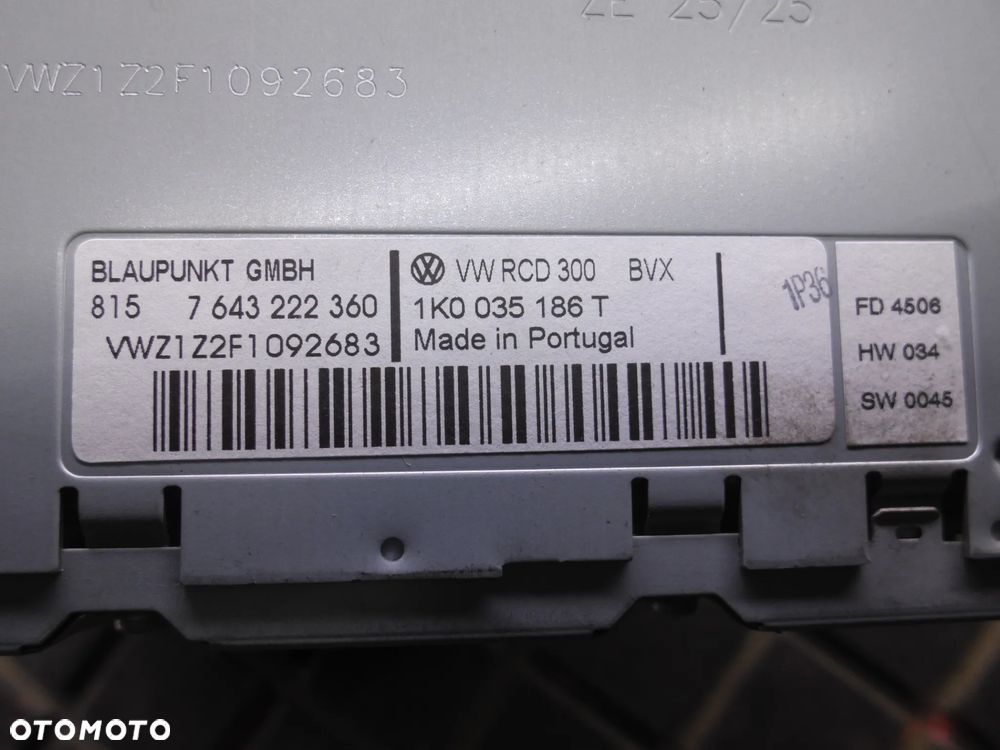 RADIO VW PASSAT B6 1K0035186T 05-10 TUNER GOLF TOURAN - 5