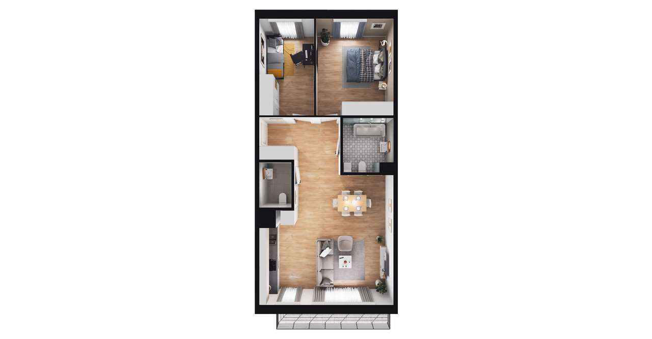 3-pokojowe mieszkanie 70m2 + balkon - Pełny obrazek: 2/23