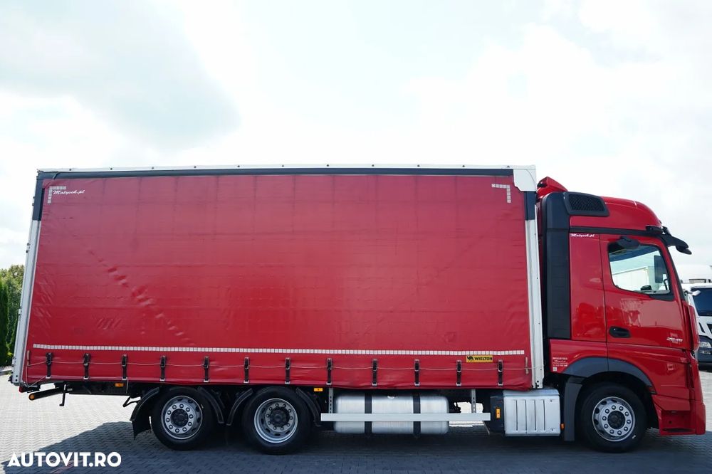 Mercedes-Benz ACTROS 2545 / SEMIREMORCĂ CU PRELATĂ (CURTAINSIDER) - 7,4 M / CAMION RIGID / MEGA / PRELATĂ RANFORSATĂ / - 14
