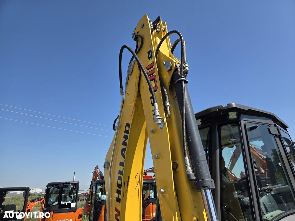 New Holland EX DEMO, 184h, B100D, FULL OPTION, 120CP, cutie automata POWERSHIFT, brat excavare extensibil cu inst picon pe el, MICHELIN, cupa multifunctionala 4x1, FURCI, Aer cond, Certificat CE, posibilitate leasing 4 ani-PROMOTIE 75.900 EUR+Tva - 13